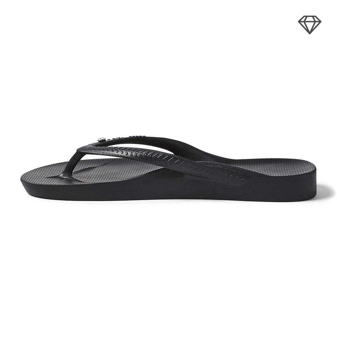 Arch Support Flip Flops - Classic - Crystal Black