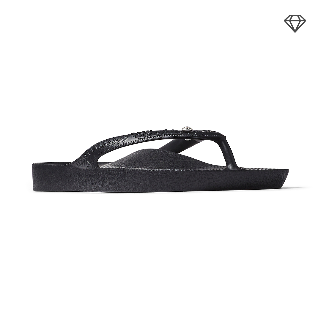 Arch Support Flip Flops - Classic - Crystal Black