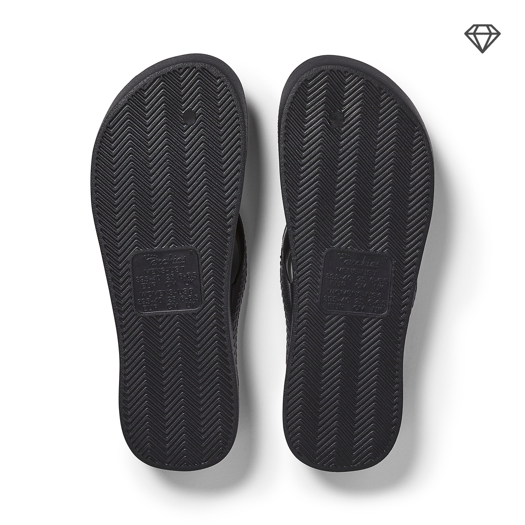 Arch Support Flip Flops - Classic - Crystal Black
